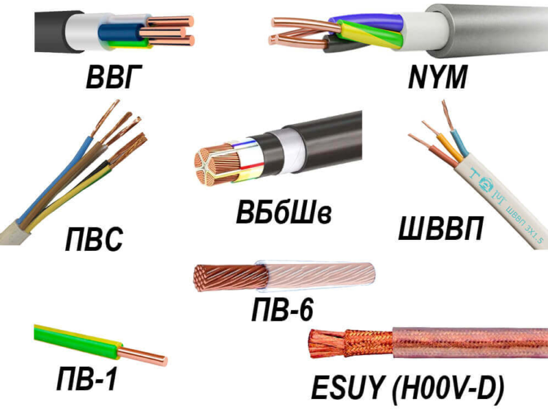  электрических кабелей и проводов: таблица с расшифровками
