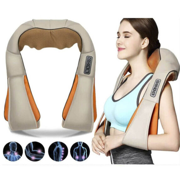 Масажер для спини та шиї Massager of Neck Kneading з чотирма масажними роликами Remax